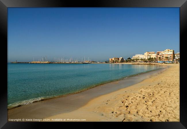 Tranquil Waters at Playa Can Pastilla Framed Print by Kasia Design