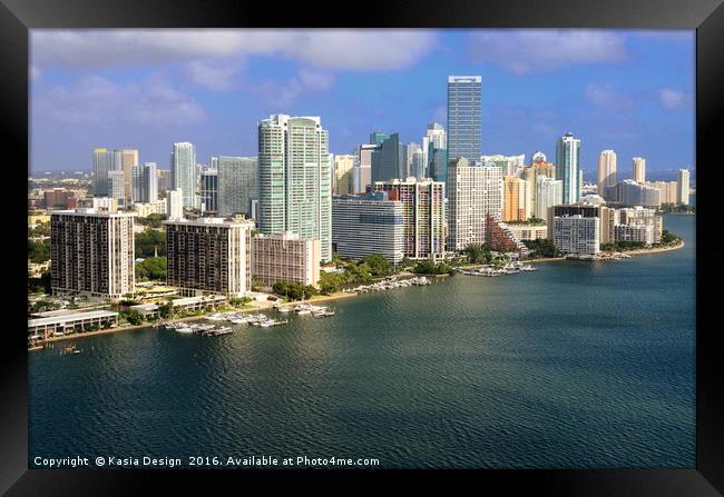 Aerial View of Miami Skyline, Florida, USA Framed Print by Kasia Design