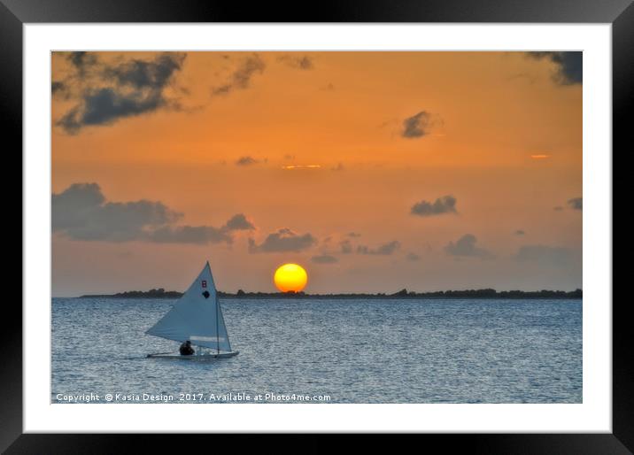 Sailing Into the Sunset Framed Mounted Print by Kasia Design