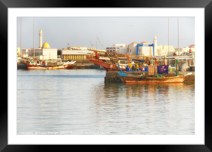 Al Khwar Harbour, Qatar Framed Mounted Print by Kasia Design