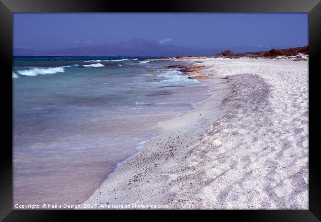 Miles of Sand on Chrissi Island Framed Print by Kasia Design