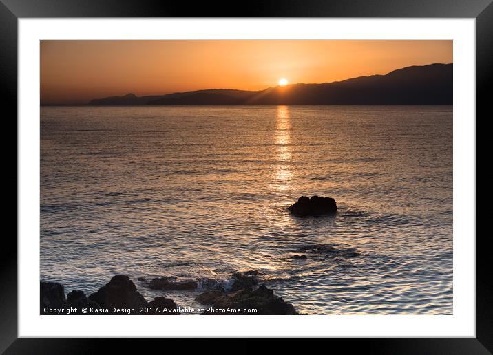 Sunrise over Mirabello Bay Framed Mounted Print by Kasia Design