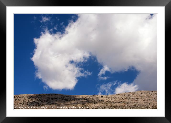 Clouds over Rugged Ground, Crete, Greece Framed Mounted Print by Kasia Design
