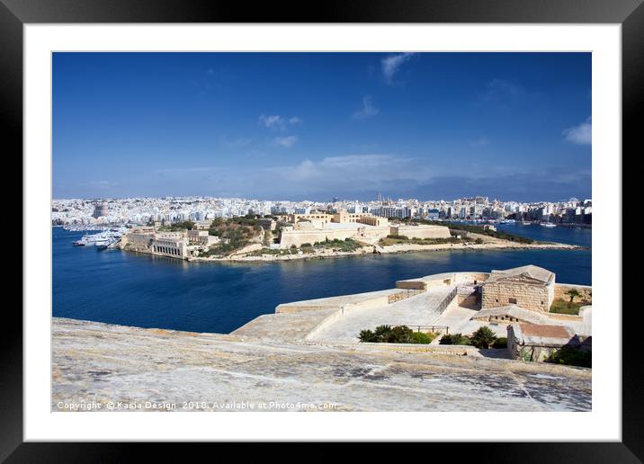 Manoel Island and Sliema, Republic of Malta Framed Mounted Print by Kasia Design