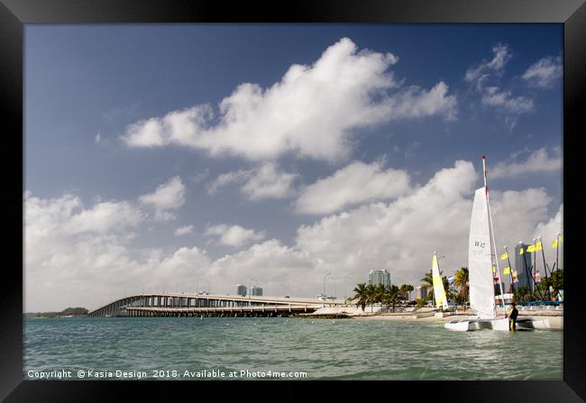 Rickenbacker Causeway Framed Print by Kasia Design