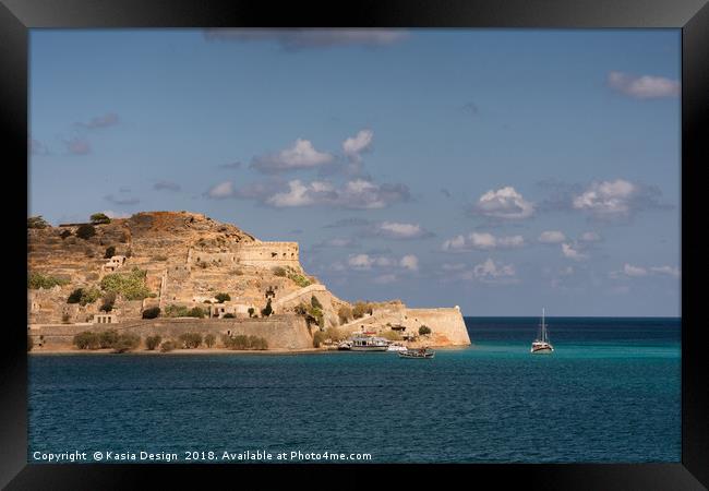 At Anchor off Spinalonga, Crete, Greece Framed Print by Kasia Design