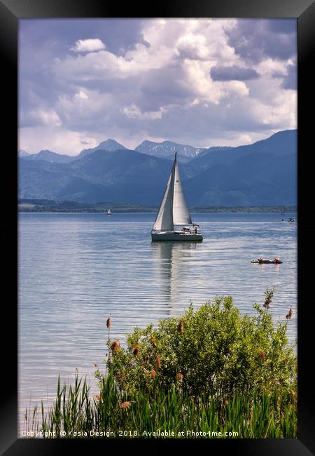 Yachting on Lake Chiem, Germany Framed Print by Kasia Design