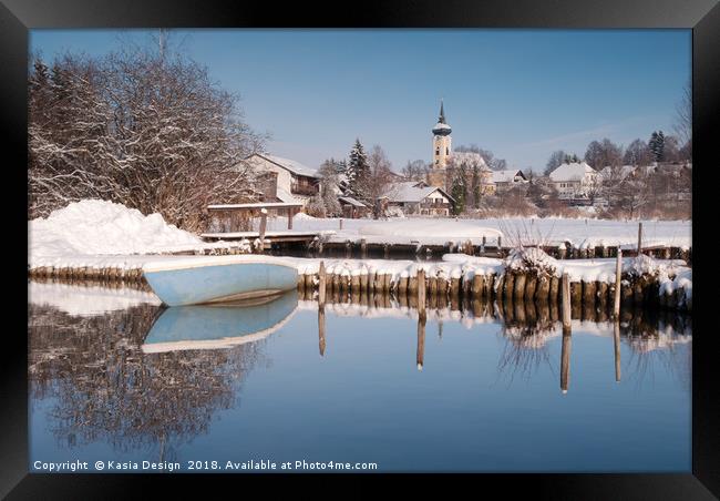 Picturesque View of Seehausen in Winter Framed Print by Kasia Design