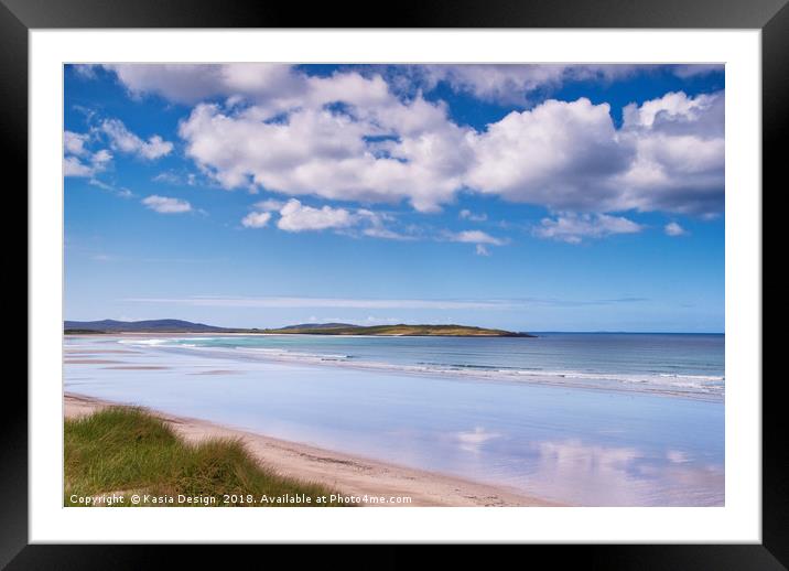 North Uist: Across the West Beach to Vallay Framed Mounted Print by Kasia Design