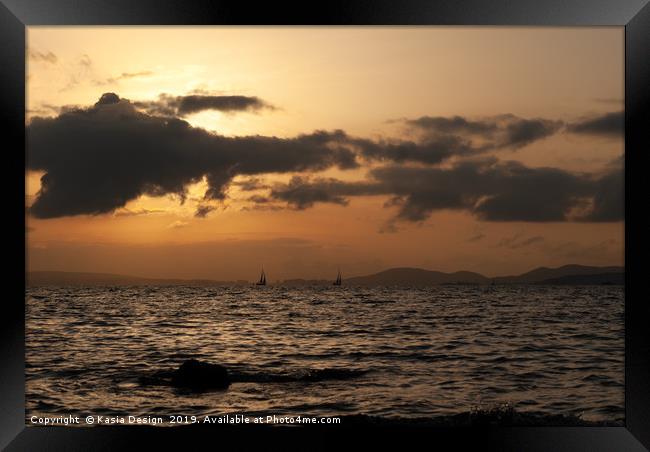 Palma Bay Sunset Framed Print by Kasia Design