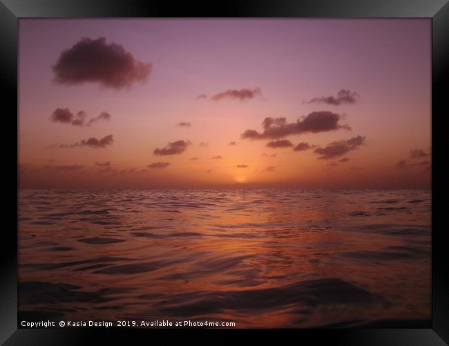 Caribbean Sunset, Playa Jeremi, Curacao Framed Print by Kasia Design
