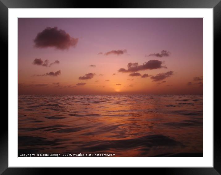 Caribbean Sunset, Playa Jeremi, Curacao Framed Mounted Print by Kasia Design