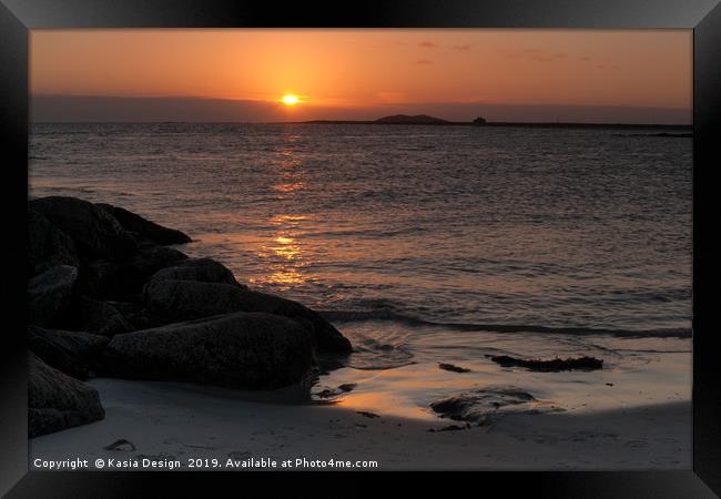 South Uist: Polochar Sunset, Outer Hebrides Framed Print by Kasia Design