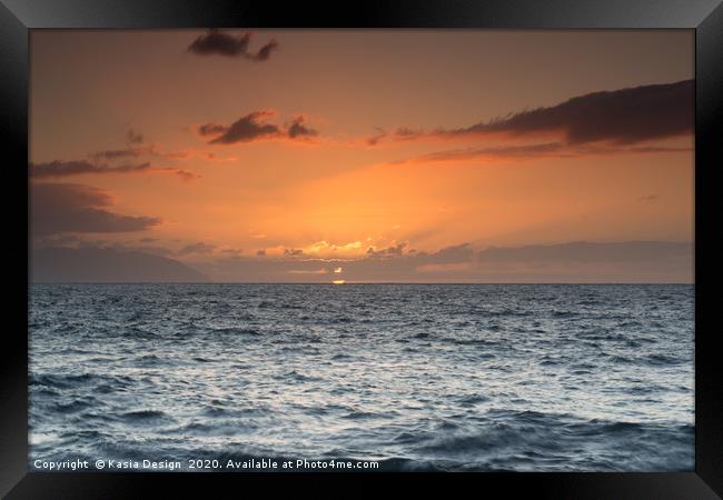 Serene Sunset over the Atlantic Framed Print by Kasia Design