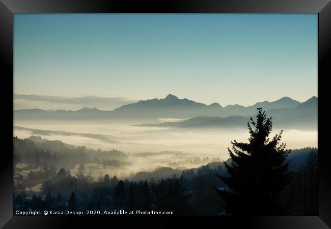 Hazy Winter Morning in Bavaria Framed Print by Kasia Design