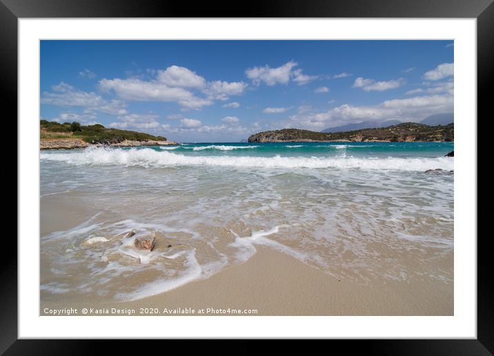 Voulisma Beach, Crete, Greece Framed Mounted Print by Kasia Design