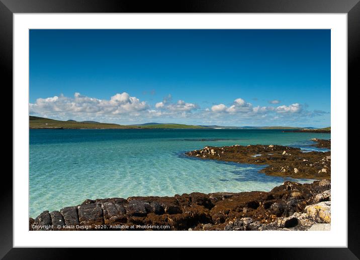 Turquoise Atlantic Waters, Berneray, Outer Hebride Framed Mounted Print by Kasia Design