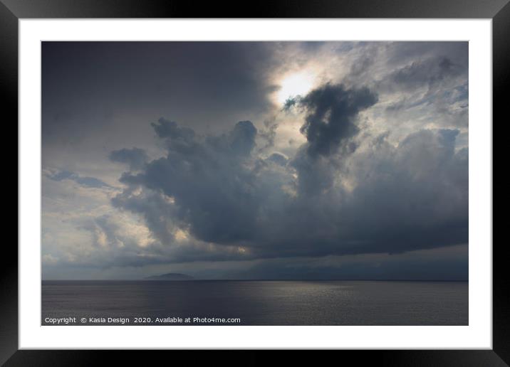 Storm Clouds over Mirabello Bay Framed Mounted Print by Kasia Design