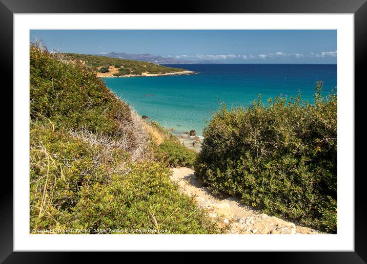Path to Paradise at Voulisma Beach, Crete, Greece Framed Mounted Print by Kasia Design