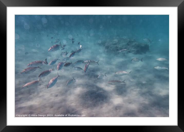 Swimming with the Fish, Crete Framed Mounted Print by Kasia Design