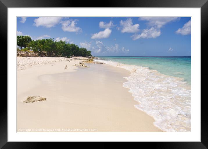 Pink Beach, Bonaire Framed Mounted Print by Kasia Design
