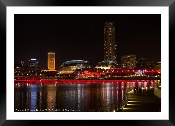 Marina Bay at New Year, Singapore Framed Mounted Print by Kasia Design