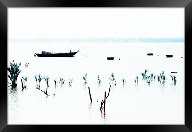 Thu Bon River, Hoi An, Vietnam Framed Print by Kasia Design