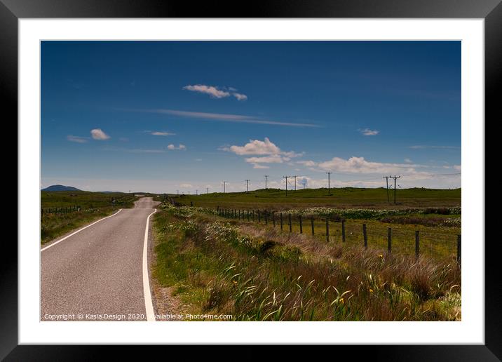 South Uist: The Open Road Ahead, Outer Hebrides Framed Mounted Print by Kasia Design