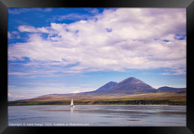 Sailing in the Sound of Islay, Scotland Framed Print by Kasia Design