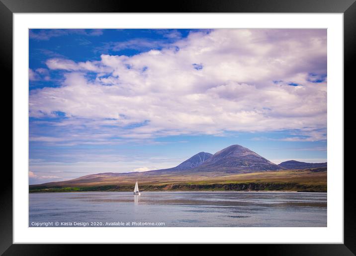 Sailing in the Sound of Islay, Scotland Framed Mounted Print by Kasia Design
