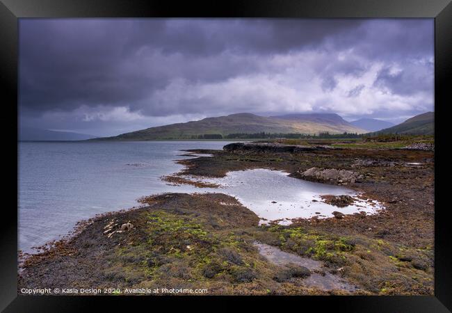 Rain Approaching over the Sound of Mull Framed Print by Kasia Design
