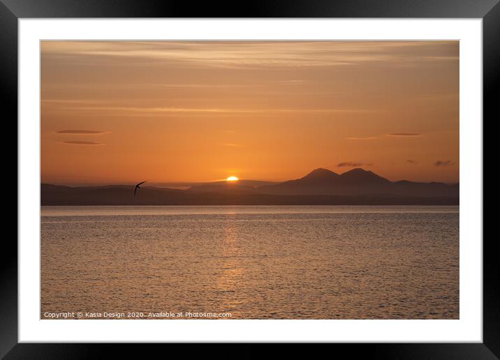 Sun Rising over Islay Framed Mounted Print by Kasia Design