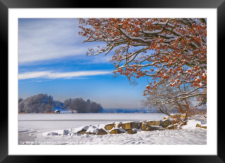 Frozen Lake Staffel, Bavaria, Germany Framed Mounted Print by Kasia Design
