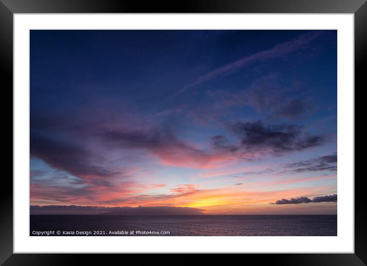 Atlantic Sunset Vista Framed Mounted Print by Kasia Design