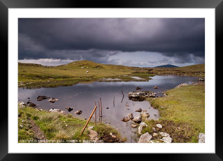 Remote Loch, North Uist, Outer Hebrides, Scotland Framed Mounted Print by Kasia Design
