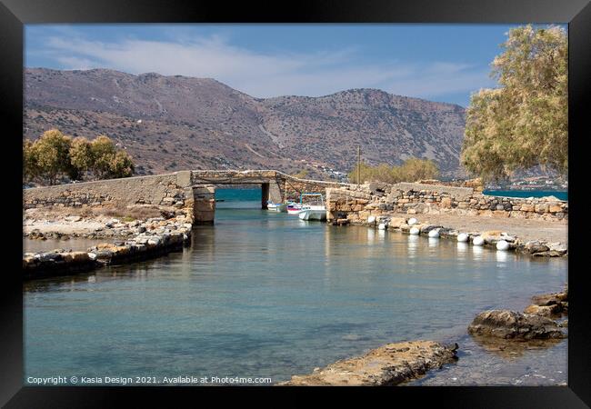 Crete: Bridge into the Blue Yonder Framed Print by Kasia Design