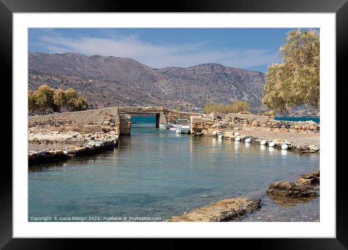 Crete: Bridge into the Blue Yonder Framed Mounted Print by Kasia Design