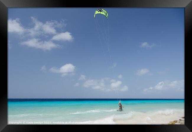 Kite Surfing Paradise Framed Print by Kasia Design