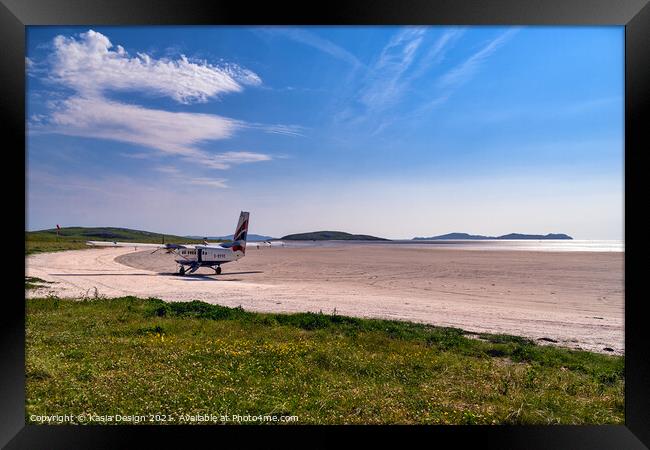 The Unique Beach Runway at Barra Airport Framed Print by Kasia Design