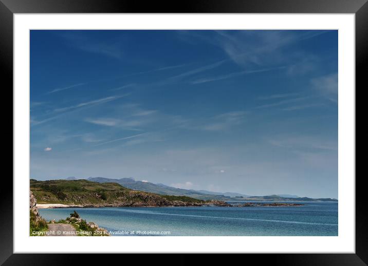 Caribbean Waters of Claggain Bay, Islay Framed Mounted Print by Kasia Design