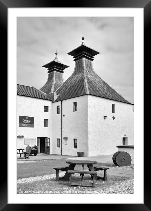 Welcome to Ardbeg Distillery, Islay, Scotland Framed Mounted Print by Kasia Design