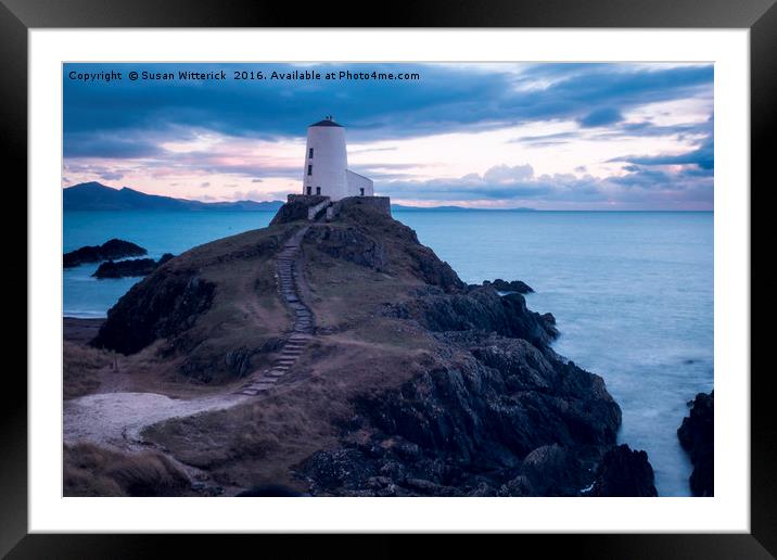 Llanddwyn Lighthouse Framed Mounted Print by Susan Witterick