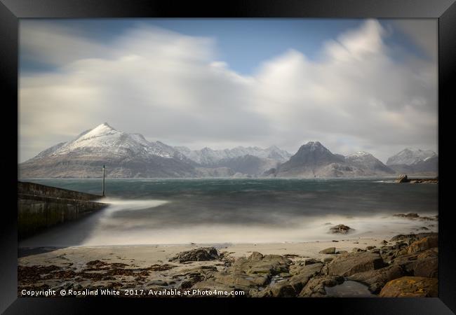 View of the Cuillin Mountains from Elgol Framed Print by Rosalind White