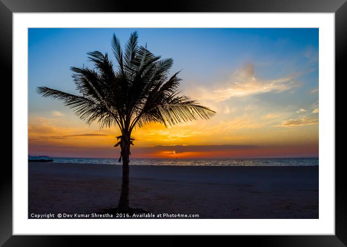 Sunset Framed Mounted Print by Dev Kumar