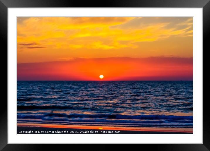 Clear Sunset Framed Mounted Print by Dev Kumar