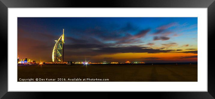 Bruj Al Arab Framed Mounted Print by Dev Kumar