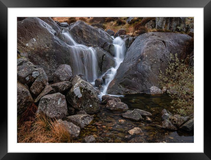 Small waterfall Framed Mounted Print by Clive Ashton
