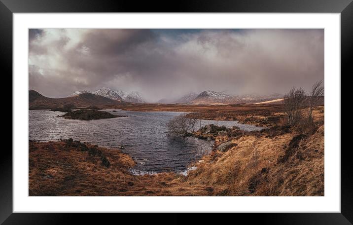 Rannoch Moor in winter Framed Mounted Print by Clive Ashton