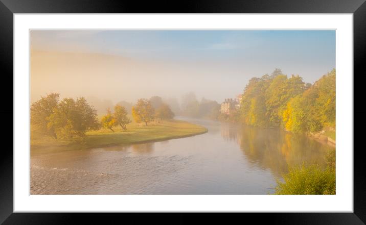 Misty morning at Carrog Framed Mounted Print by Clive Ashton