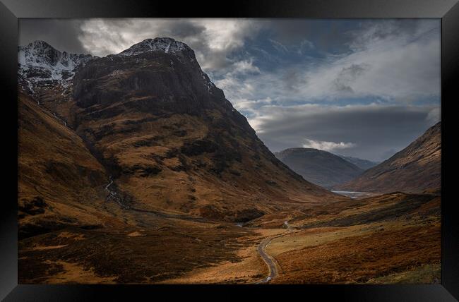 Looking down Glencoe, Scotland Framed Print by Clive Ashton